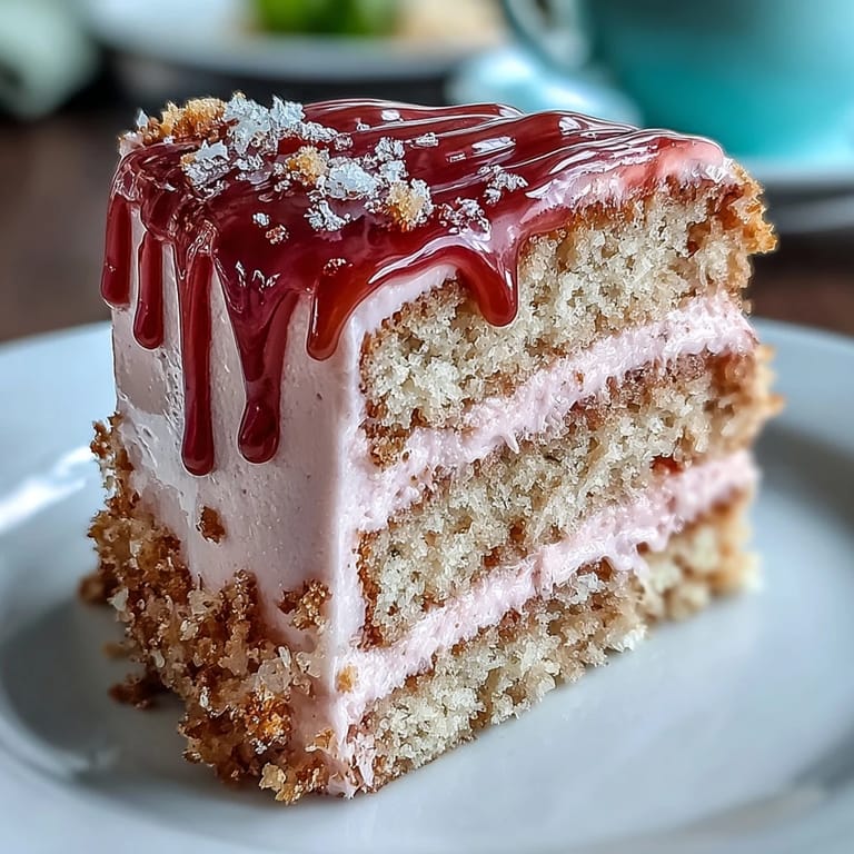 Decadent Bridal Shower Rosé Velvet Cake featuring a stunning gold metallic drip.