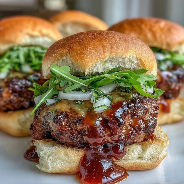 Savory mini meatloaves smothered in Peach Bourbon BBQ sauce, ready for lunch.