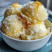 A refreshing limoncello sorbet with vibrant citrus flavor served in chilled glasses for summer gatherings.