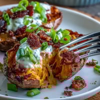 Crispy Loaded Sweet Potato Skins with melted cheddar, smoky bacon, and cool sour cream, perfect for game day snacking.  