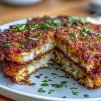 Crispy vegetarian cabbage schnitzel, golden and breaded, served with lemon wedges and fresh parsley.