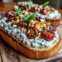 Colorful roasted corn and tomato butter board, a vibrant appetizer.