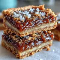 Golden baked Salted Maple Apple Butter Bars topped with delicate sea salt.